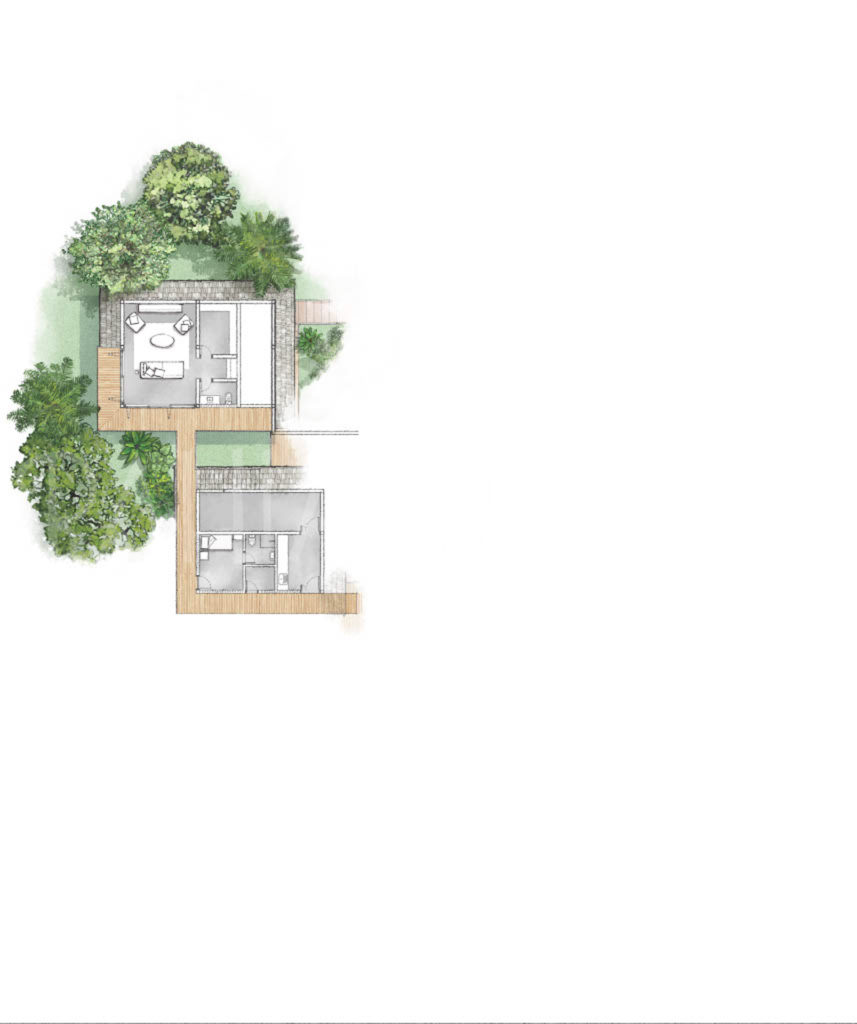 Plano primer piso de Barracuda Villas 21